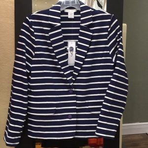 Navy and white striped Jacket